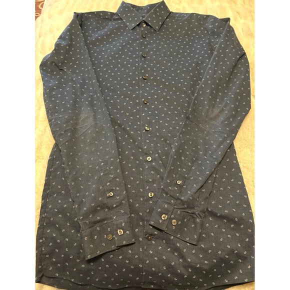 JF J. Ferrar Big & Tall Button-Down Shirt Cotton Blend Men Sze 16.5 (38/39) READ - Picture 9 of 16